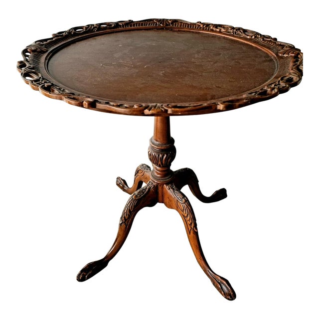 Vintage Walnut Side Table For Sale