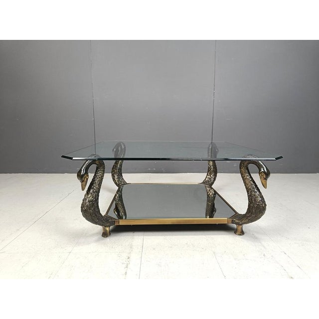 Brass Swan Coffee Table, 1970s For Sale - Image 4 of 11