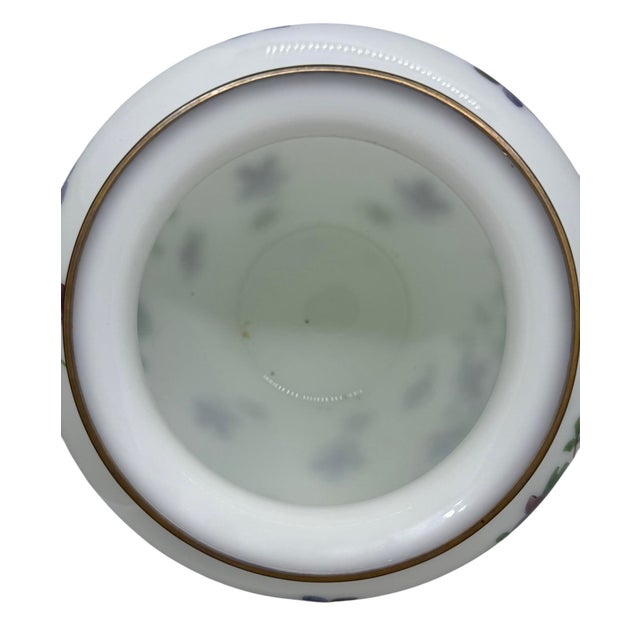 Vintage Consolidated Phoenix Glass Handpainted Regent Violets Art Glass Vase For Sale In Washington DC - Image 6 of 12