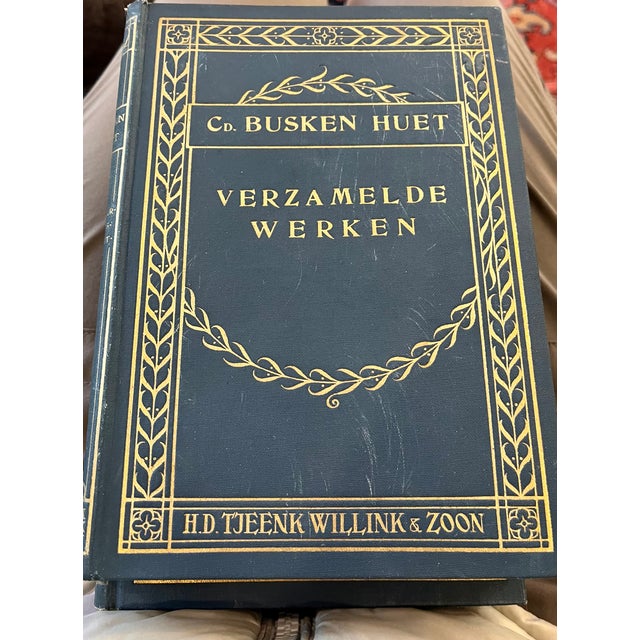 Collected works by Dutch author Conrad Busken Huet. Five volumes published in 1912. Beautifully bound in a deep blue with...