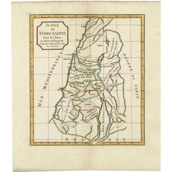 Antique Map of the Holy Land attributed to Delamarche, 1806 For Sale - Image 6 of 6