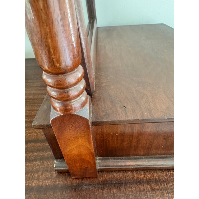 Mid 20th Century Federal Style Mahogany Tabletop Shaving Mirror For Sale - Image 9 of 12