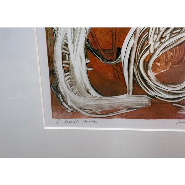 Abstract Abstract Organic Mixed Media Painting by Marjorie Schlossman, 19.5” X 21.25”, Signed For Sale - Image 3 of 9