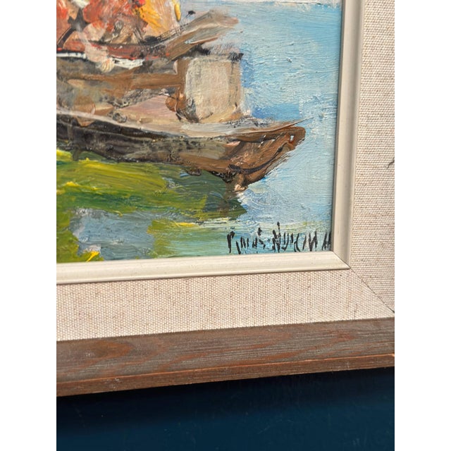 Knut Norman, Harbour Motif, 1950s, Oil on Panel, Framed For Sale - Image 10 of 15