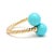 Stones: turquoise, 2 round bead 8 mm Ring Size 5.5 Rise Off Of Finger: 8 mm Length: 15.8 mm Weight: 2 dwts. / 3.1 grams...