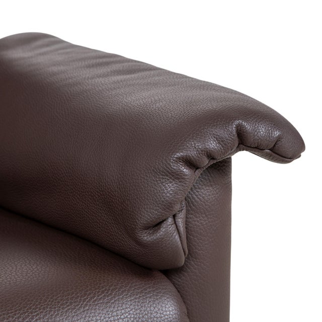 Brown Leather 2-Seater Sofas, Armchair and Ottoman in Leather from Erpo Milano, Set of 4 For Sale - Image 8 of 18
