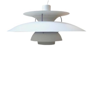 Vintage Danish White PH5 Pendant by Poul Henningsen for Louis Poulsen, 1970s For Sale