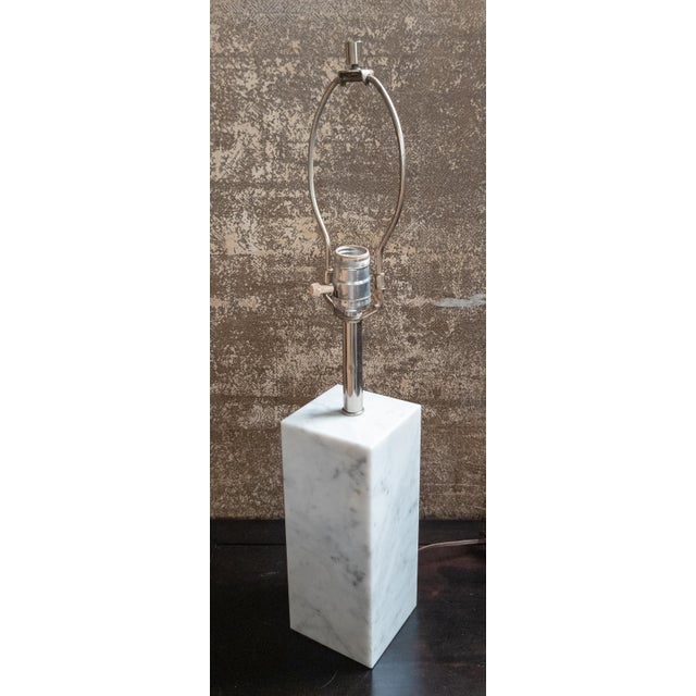 Mid-Century Modern Mid 20th Century Mid-Century Modern Italian White Carrara Marble Table Lamp For Sale - Image 3 of 10
