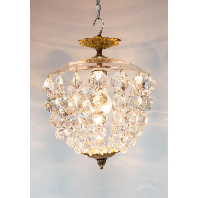 1960s Vintage French Glass and Bronze Ceiling Fixture, 1960s For Sale - Image 5 of 7