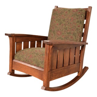 L. & J. G. Stickley Mission Oak Arts & Crafts Rocking Chair For Sale