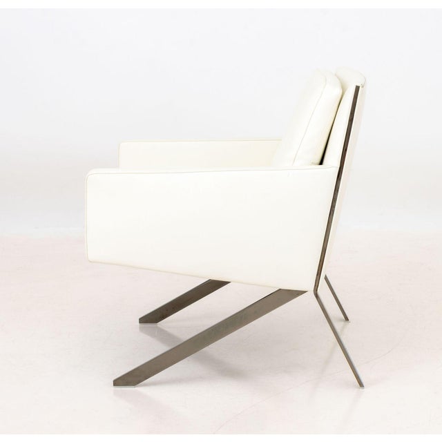 Contemporary B&b Italia "Theo 3d" White Leather Lounge Chair For Sale - Image 3 of 5