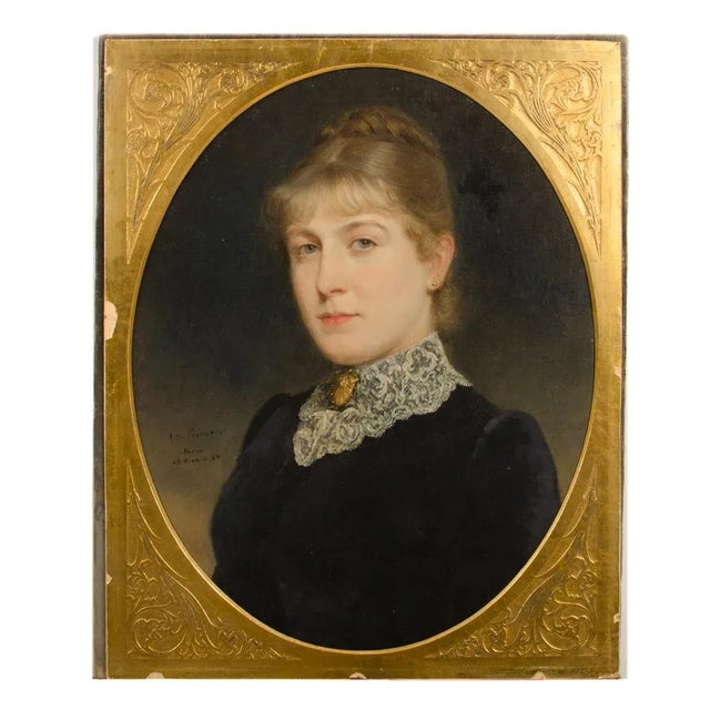 Arthur Von Ferraris (Hungary, 1856- 1936) "Seated Lady". For Sale - Image 10 of 11