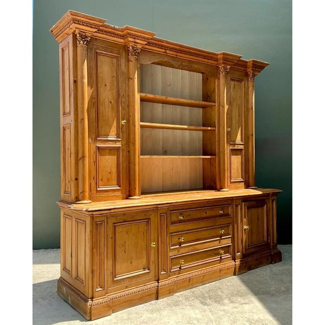 Late 20th Century Vintage Monumental Rustic Pine Hutch For Sale - Image 5 of 13