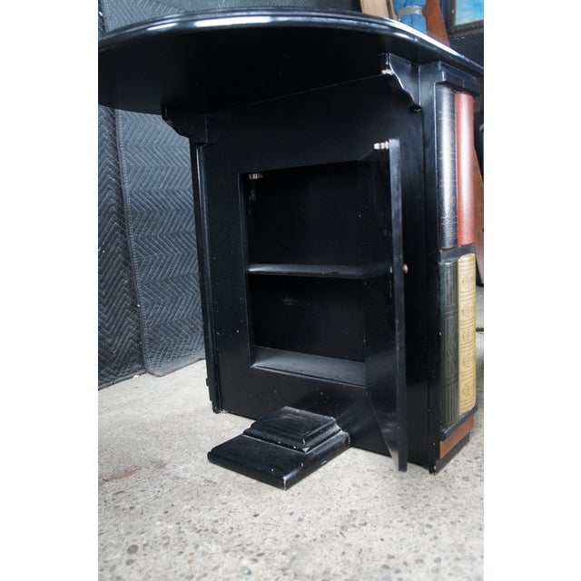 Ebony Late 20th Century Design Toscano Nettlestone Library Ensemble Faux Book Nesting Game Table Chairs For Sale - Image 8 of 16