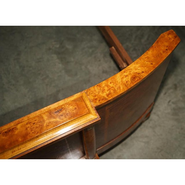 Antique French Empire Burr Walnut Estate Bed Frame, 1880s For Sale - Image 9 of 18