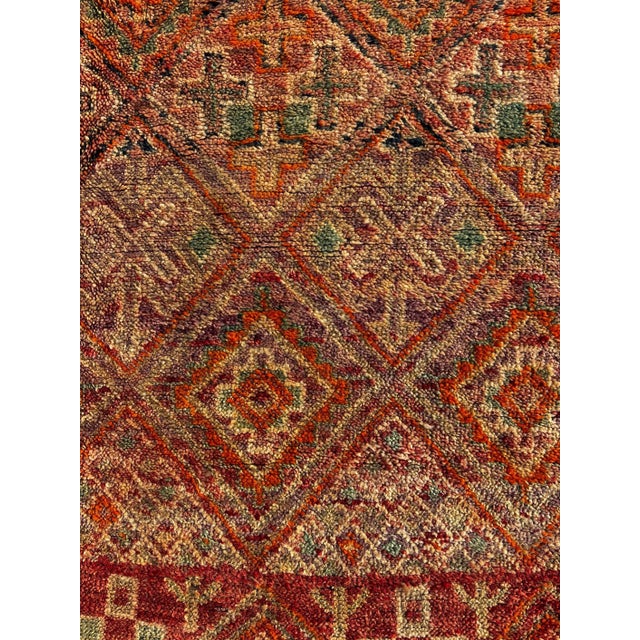 Textile Vintage Moroccan Boujad Rug – Handmade Berber Wool Rug – Tribal Area Rug – Authentic Moroccan Carpet For Sale - Image 7 of 12