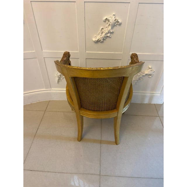 Ornamental & Decorative Materials Antique French Giltwood Bergere Armchairs, 1860, Set of 2 For Sale - Image 7 of 16