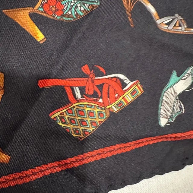 1980s Iconic Small Silk Scarf by Salvatore Ferragamo For Sale - Image 9 of 11