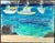 Pastel harbor scene with sailboats, probably from the British Virgin Islands (based on similar works from the same...