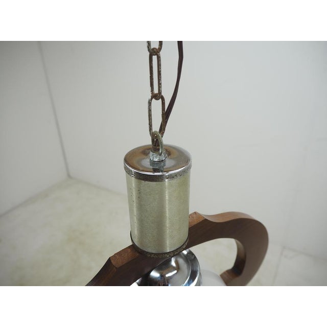 Wood Mid-Century Pendant Lamp, Italy, 1950s For Sale - Image 7 of 15