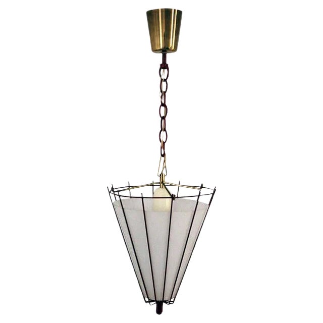 Burgundy Painted Kitchen Lamp, 1950s For Sale