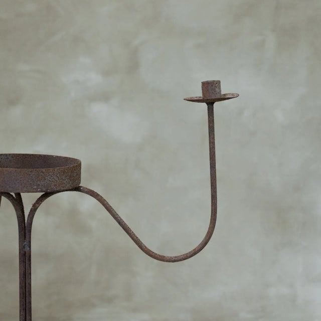1940s 1940s French Iron Floor Candelabra For Sale - Image 5 of 8