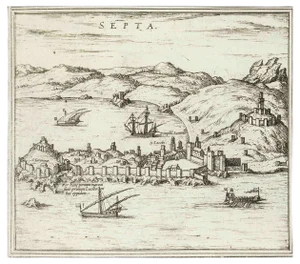 Septa, Map from ''Civitates Orbis Terrarum'' - by F.Hogenberg - 1575 1575