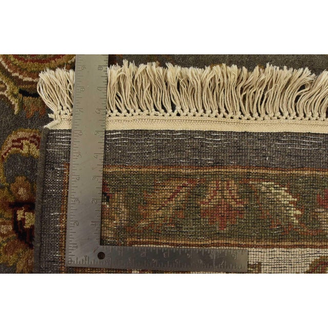 Agra Rug 9’1” X 11’9” Gray Wool Traditional Hand-Knotted Oriental Carpet For Sale - Image 14 of 14