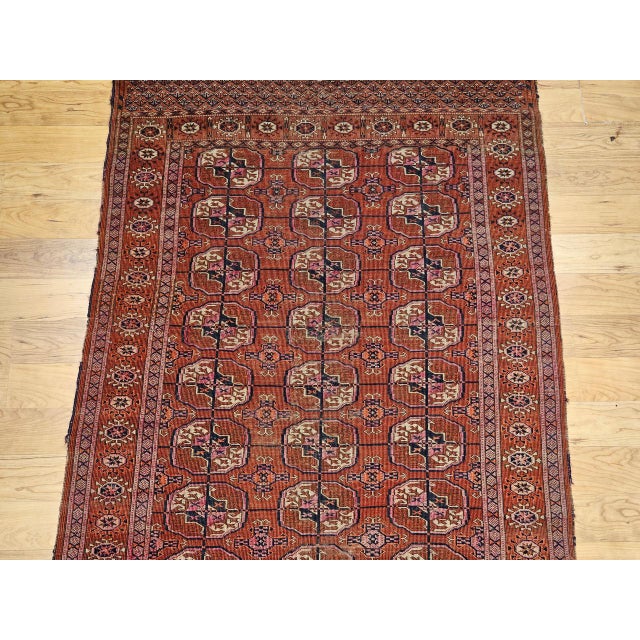 Vintage Turkmen Tekke Area Rug, Wool Pile, Geometric Medallion For Sale - Image 10 of 17