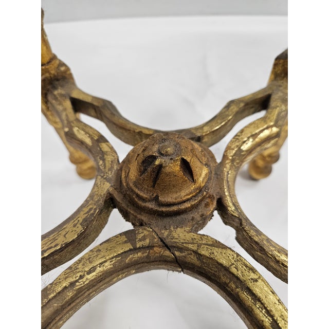 Gilded Baroque Louis XVI Round Side Table For Sale - Image 11 of 16