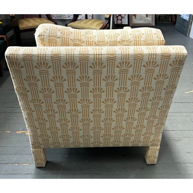 Textile Vintage 1970’s Milo Baughman Upholstered Chair and Ottoman Set For Sale - Image 7 of 11
