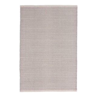Dash & Albert by Annie Selke Herringbone Dove Grey Woven Cotton Rug, 3' x 5' For Sale