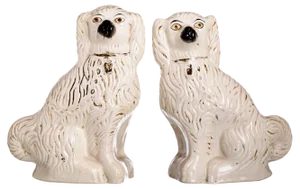 19th Century English Staffordshire Dogs, Set of 2