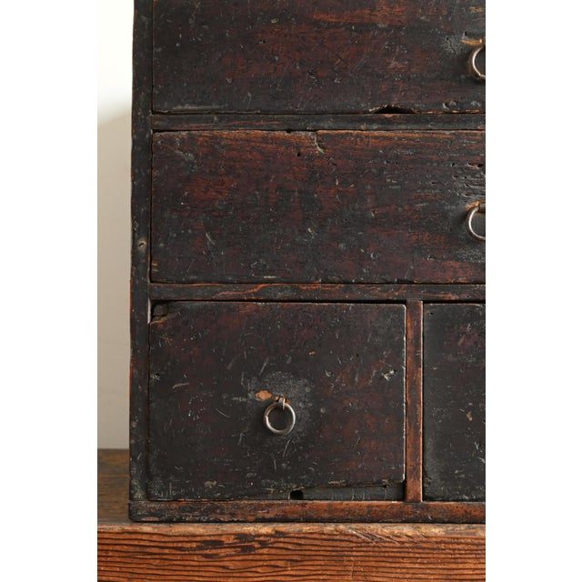 Antique Japanese Wooden Drawer Chest / Edo Period, 1770s / Rare Inscribed Piece For Sale - Image 6 of 18