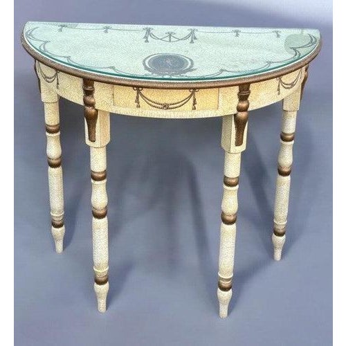 White Console Table with Removable Glass Top For Sale - Image 8 of 15