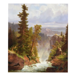 Hermann Dieste, Mountain Landscape, 1990s, Oil Painting on Canvas, Framed For Sale