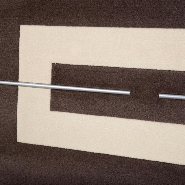 Rug in Brown and Beige Fabric by Peter Maly for Jab Anstoetz For Sale - Image 5 of 10