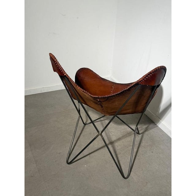 Vintage Butterfly Chair in Cognac Leather For Sale - Image 6 of 7