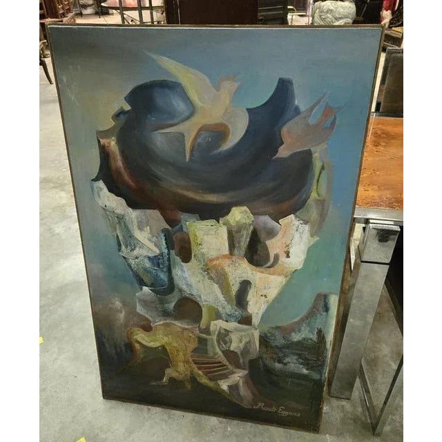 Rault Eggens, Modernist Composition, Oil on Canvas For Sale - Image 5 of 8
