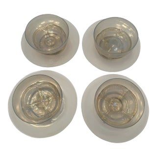 Early 20th Century Venetian Hand-Blown Set of Dessert Bowls With Under Plates- 8 Pieces For Sale