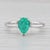 Green 0.65ct Emerald Pear Solitaire Ring 14k White Gold Size 5 Engagement For Sale - Image 8 of 8