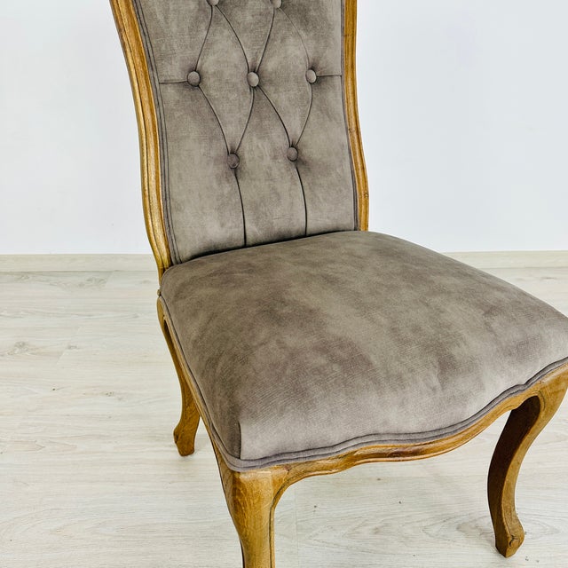 Gray Louis XV Dining Chairs – Set of 8 For Sale - Image 8 of 11