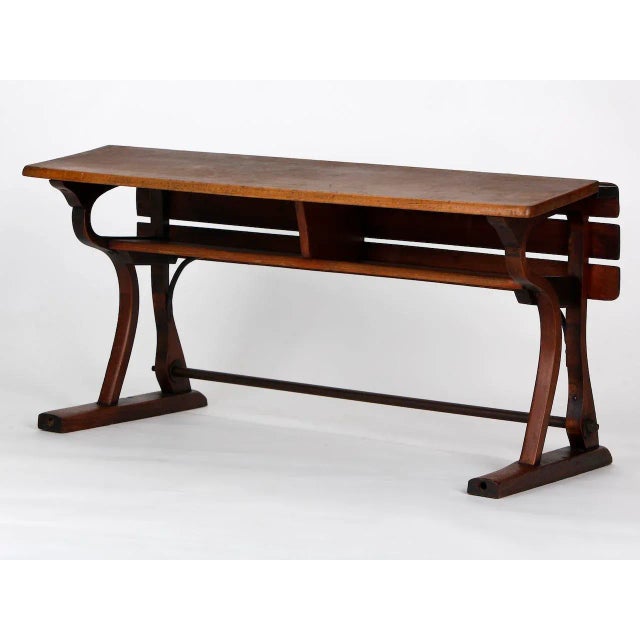 These two similar school benches are from a school in the former Czechoslovakia. The pieces were produced by D. G. Fischel...