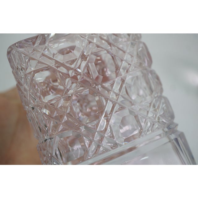 Vintage American Cut Crystal Liquor Wine Bar Bottle Decanter For Sale - Image 12 of 14