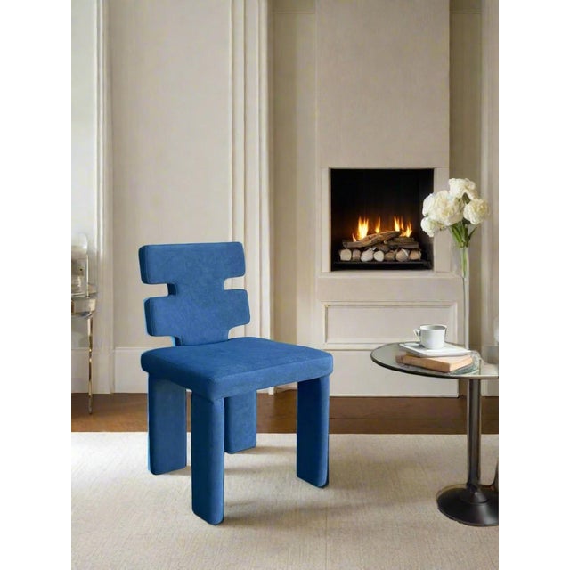 2020s Set of 8 Mya Dining Chairs in Blue For Sale - Image 5 of 11