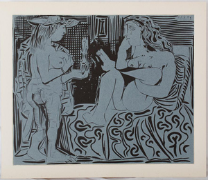 Pablo Picasso, Deux femmes au flacon de parfum, Nude, Etching