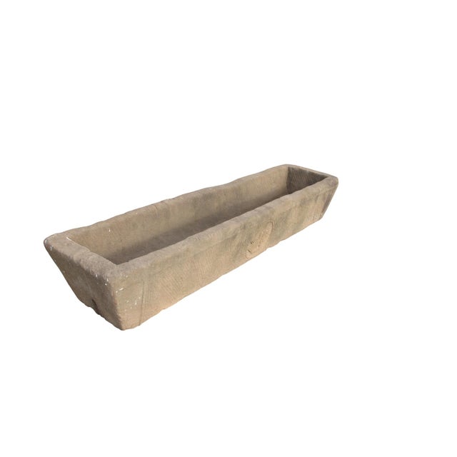 Chinese 87" Inch Long Hand Chiseled Stone Trough 65 For Sale - Image 3 of 12