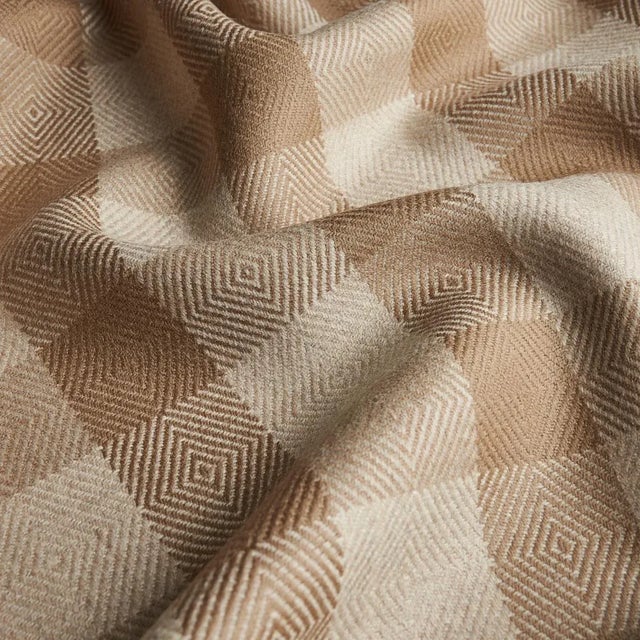 Schumacher Sample - Schumacher Galt Wool Check Fabric in Coffee For Sale - Image 4 of 4