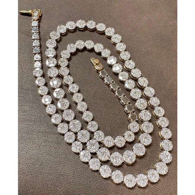 Transparent Certified 47 Ct Pave Set Diamond Riviera Necklace in 18 Kt White Gold 28" Long For Sale - Image 8 of 8