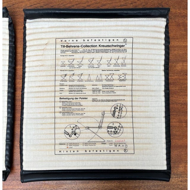 Animal Skin Postmodern Kreuzschwinger Leather Chair Pads by Till Behrens, 1980s, Set of 2 For Sale - Image 7 of 17